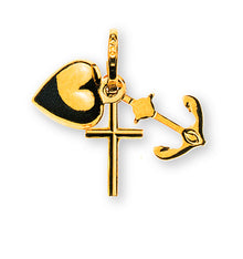 Glaube Liebe Hoffnung Gelbgold 750 6x10mm