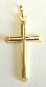 Kreuz Gelbgold 750 Runddraht H: 26mm