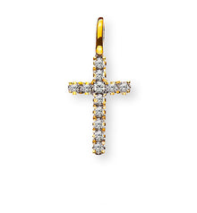 Kreuz Gelbgold 750 H: 10mm 12 Brillanten H SI ct.