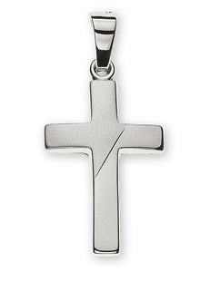 Kreuz Weissgold 750 poliert/gesandelt H: 18mm