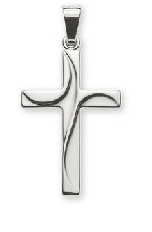 Kreuz Weissgold 750 H: 21mm poliert/gesandelt