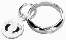 Taufring Weissgold 750 mit Brillant H SI Babyfüsse 6mm