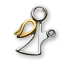 Engel Anhänger Bicolor (Gelb-/Weissgold) 750 mit Diamant H SI ct.