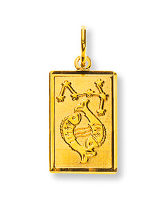 Anhänger Sternzeichen Fische Gelbgold 750 H: 14mm / mit Sternbild