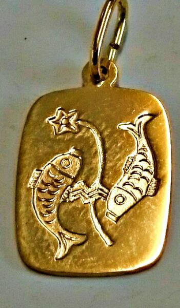 Anhänger Sternzeichen Fische Gelbgold 750 H: 16mm