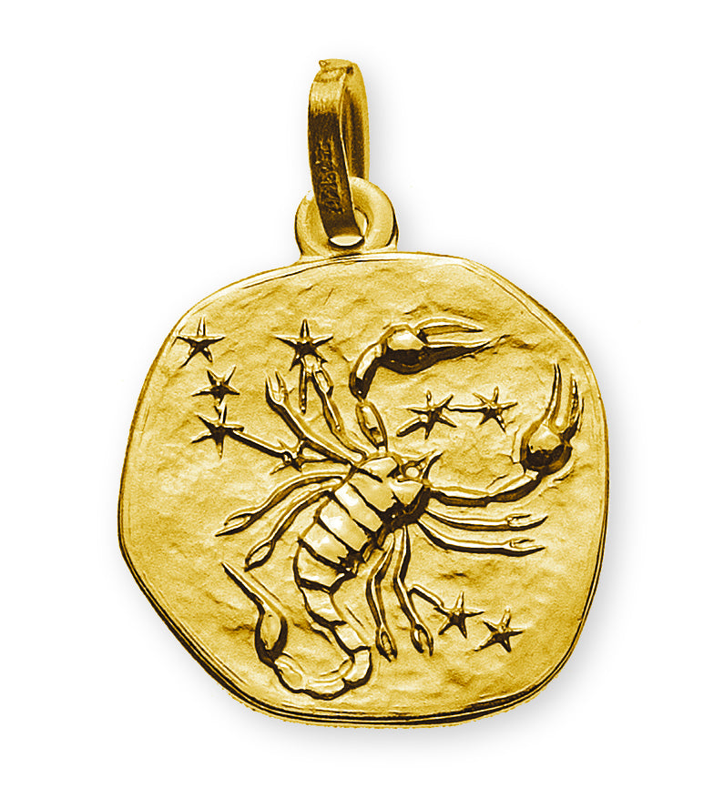 Anhänger Sternzeichen Skorpion Gelbgold 750 rundlich 16mm mit Sternbild