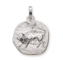 Anhänger Sternzeichen Stier Weissgold 750 rundlich 16mm mit Sternbild