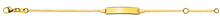 Bébé Bracelet Venezianer diamantiert Gelbgold 375 mit Gravurplatte rechteckig lang