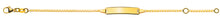 Bébé Bracelet Venezianer diamantiert Gelbgold 750 mit Gravurplatte rechteckig lang