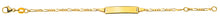 Bébé Bracelet Figaro 3+1 Gelbgold 750 mit Gravurplatte rechteckig lang