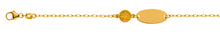 Bébé Bracelet Anker oval Gelbgold 750 mit Gravurplatte Oval und Lebensbaum 6mm