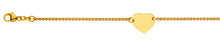 Bébé Bracelet Zopf diamantiert Gelbgold 750, mit Gravurplatte Herzförmig 12mm, poliert/gesandelt