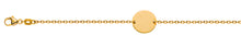 Bébé Bracelet Anker messerschliff Gelbgold 750, mit Gravurplatte Rund 12mm, poliert/gesandelt