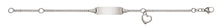 Bébé Bracelet Panzer diamantiert Weissgold 750 mit mit Herzanhänger Gravurplatte rechtecking lang