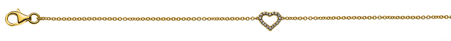 Bracelet 'Herz' Gelbgold 750 mit 18 Brillanten H SI ct.