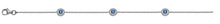 Armband Weissgold 750, mit 3 Safiren und 48 Brillanten H SI 0.13ct.