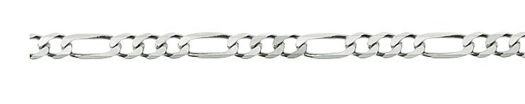 Figaro Fusskette 3 + 1 Weissgold 750