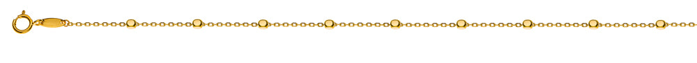 Armband Anker geschliffen Gelbgold 750 mit 9 abgeflachten Kugeln