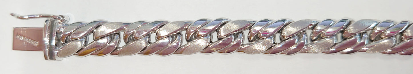 Collier Weissgold 750, Handarbeit eingestecktes Panzer poliert/satiniert