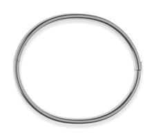 Armreif mit Scharnier Weissgold 750, Profil oval horizontal 6x, Innendurchmesser 50x60mm, poliert, Handarbeit