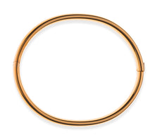 Armreif mit Scharnier Rotgold 750, Profil oval horizontal 6x, Innendurchmesser 50x60mm, poliert, Handarbeit
