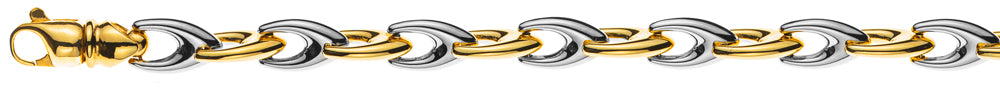 Bracelet Bicolor (Gelb-/Weissgold) 750, V-Form, 6mm