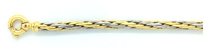 Armband Bicolor (Gelb-/Weissgold) 750 Handarbeit satiniert/poliert Kordel