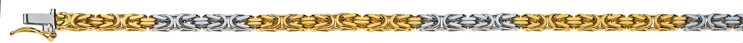 Collier Königskette klassisch Bicolor (Gelb-/Weissgold) 750