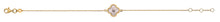 Bracelet Gelbgold 375, mit integriertem Perlmutt Element in Fantasieform und 1 Zirkonia, (17+18cm)
