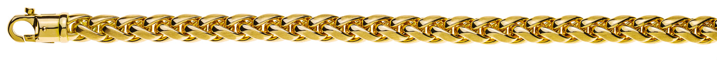 Collier Zopf Gelbgold 750, Handarbeit, halbmassiv, poliert/matt