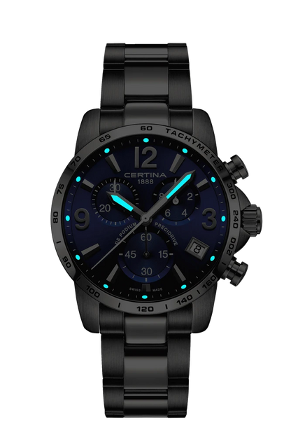 DS Podium Chronograph 1/10 sec blau