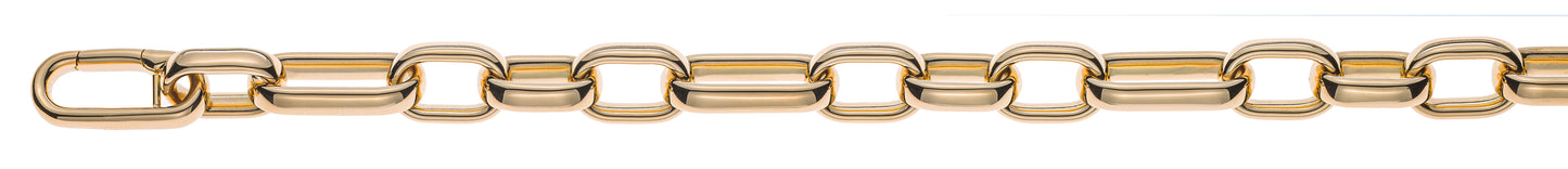 Collier Anker Gelbgold 750 Handarbeit , poliert, 3 Glieder 15x3.7x10mm +1 Glied 22x3.7x10mm