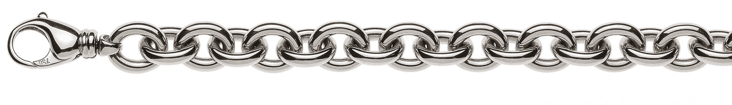 Bracelet Anker oval Weissgold 750 Handarbeit
