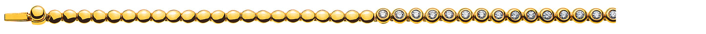 Collier Tennis Gelbgold 750 zargengefasst mit 54 Brillanten H SI ct.