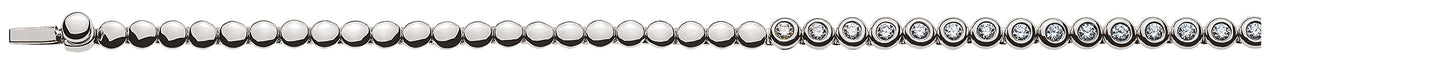 Collier Tennis Weissgold 750 zargengefasst mit 54 Brillanten H SI ct.