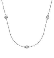 Collier Spiegelanker Weissgold 750 mit 3 Brill. H SI Zargengefasst