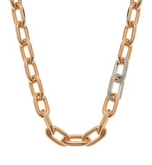 Collier Ankermuster Rotgold 750 poliert mit 2 gefassten Elementen WG 750 172 Diamanten total H SI