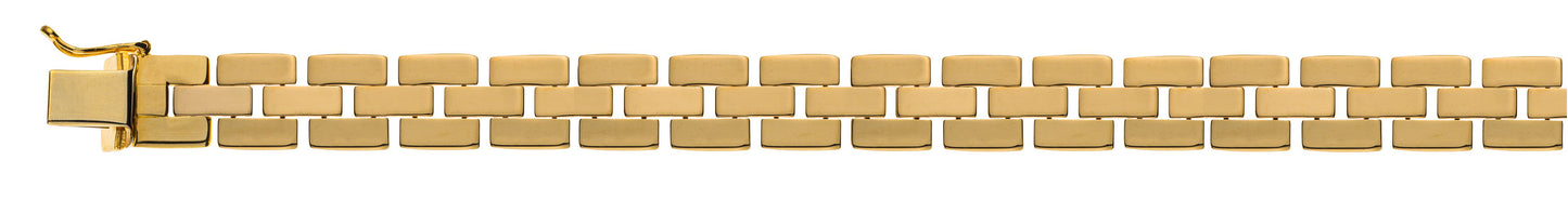 Collier Gelbgold 750, Backsteinmuster 3-reihig