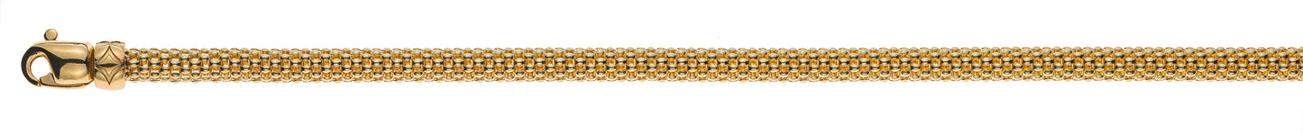 Collier Gelbgold 750 poliert, 5mm rundes geflochtenes Profi Handarbeit