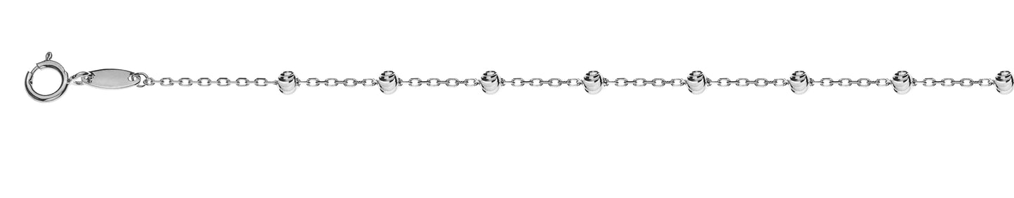 Collier Anker geschliffen Weissgold 750 mit 23 geschliffenen Kugeln