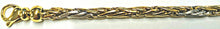 Armband Bicolor (Gelb-/Weissgold) 750 Handarbeit Zopfähnliches Muster GG poliert WG satiniert