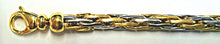 Armband Bicolor (Gelb-/Weissgold) 750 Handarbeit Kordelartiges Muster GG satiniert WG poliert