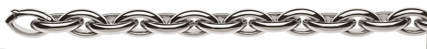 Collier Navette Weissgold 750 Handarbeit poliert, Draht halbrund