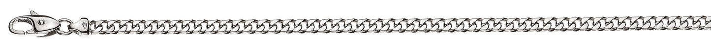 Panzer Collier geschliffen Weissgold 375