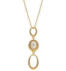 Collier Gelbgold 750, mit Perlmutt Element ovale Form
