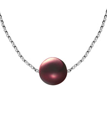 Collier Anker messerschliff Weissgold 750, mit Akoyaperle schwarz gefärbt
