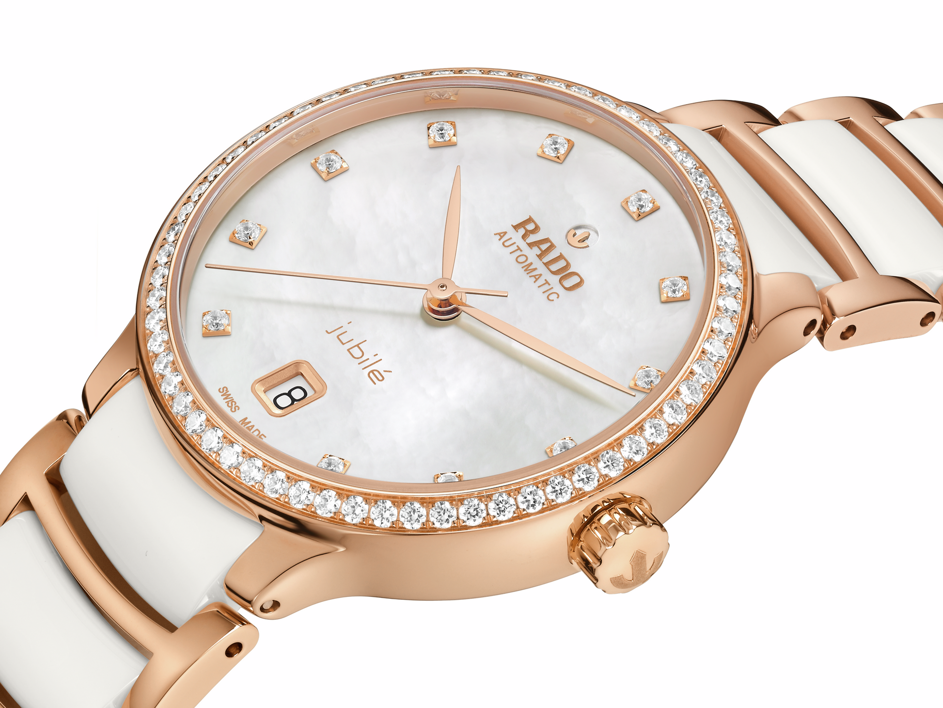 M Uhr Centrix rosa A,SJ weiss-R30230902