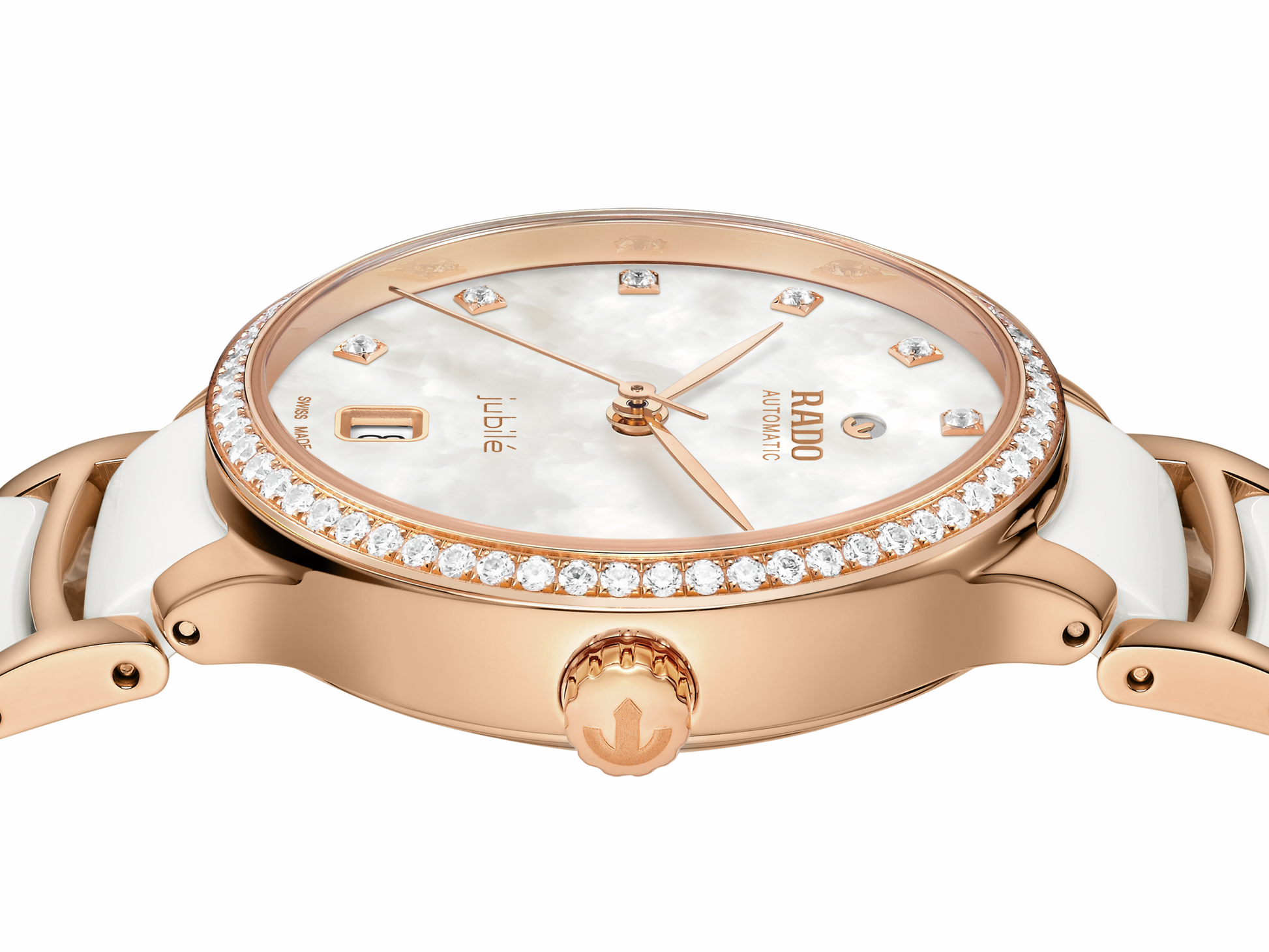 M Uhr Centrix rosa A,SJ weiss-R30230902