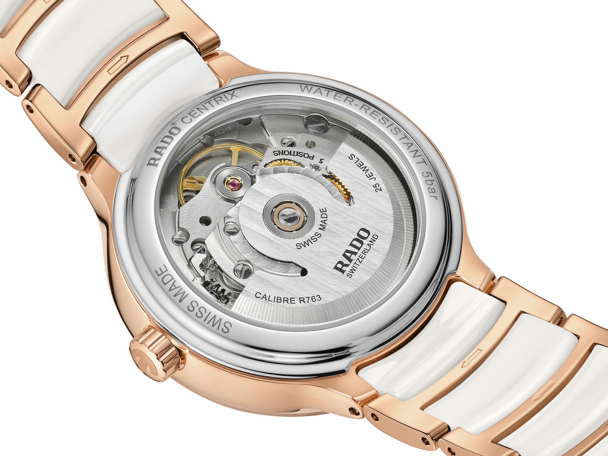 M Uhr Centrix rosa A,SJ weiss-R30230902