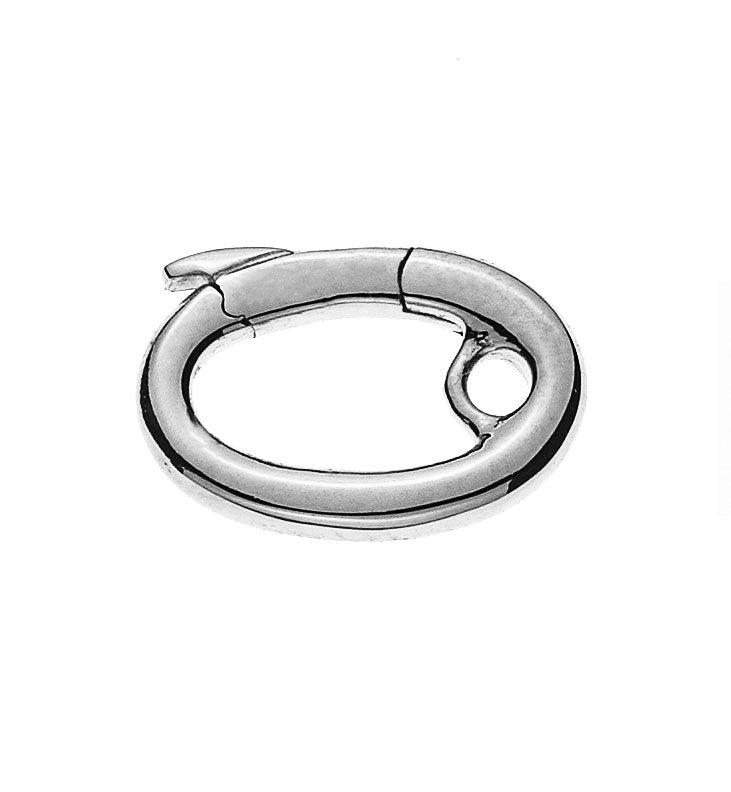 Karabiner Weissgold 750, L: / / Dicke: 1.8mm 1.7gr, Klick oval